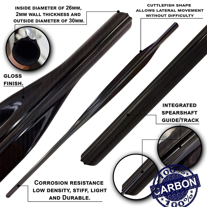 Cuttlefish Shaped Speargun Carbon Barrel cuttlefish speargun barrel